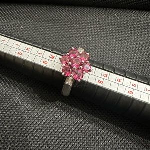 Beautiful 9.25 Sterling Silver ring with pink stones